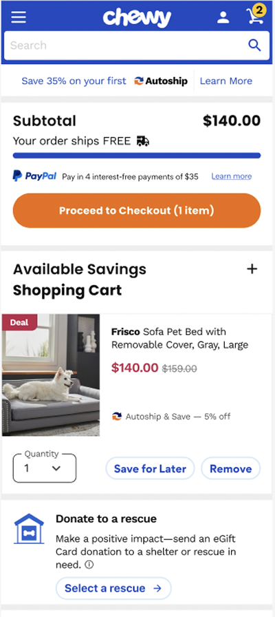 Cart placement